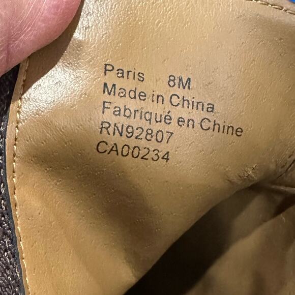 SAKS FIfth avenue Paris Brown leather booties 1” heel double zippers size 8 - Picture 7 of 7